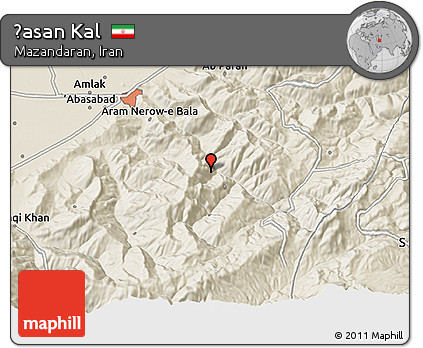 Shaded Relief 3D Map of Ḩasan Kal