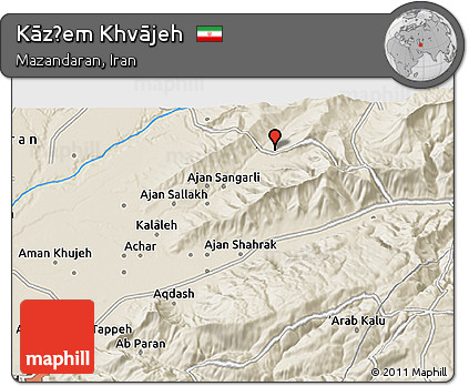 Shaded Relief 3D Map of Kāz̧em Khvājeh
