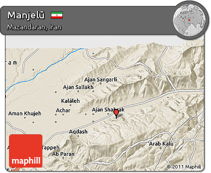 Shaded Relief 3D Map of Manjelū
