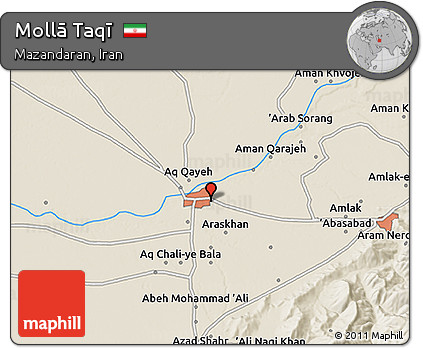 Shaded Relief 3D Map of Mollā Taqī