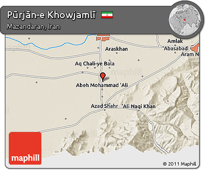 Shaded Relief 3D Map of Pūrjān-e Khowjamlī