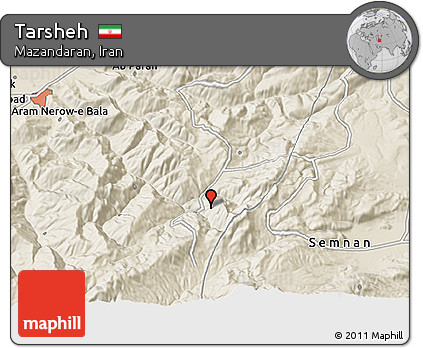 Shaded Relief 3D Map of Tarsheh