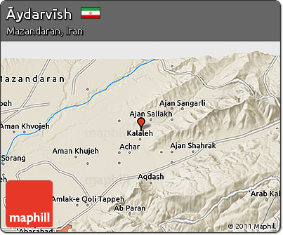 Shaded Relief 3D Map of Āydarvīsh