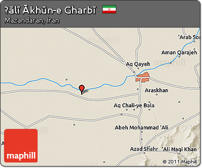 Shaded Relief 3D Map of Ḩālī Ākhūn-e Gharbī
