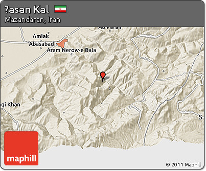 Shaded Relief 3D Map of Ḩasan Kal
