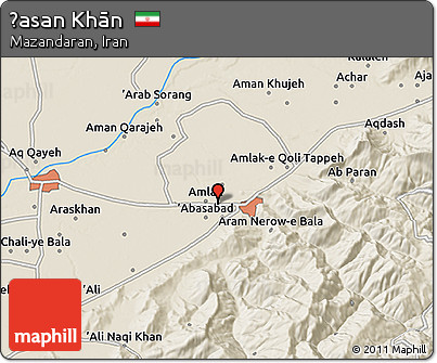 Shaded Relief 3D Map of Ḩasan Khān