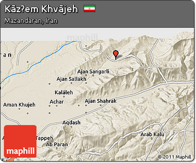Shaded Relief 3D Map of Kāz̧em Khvājeh