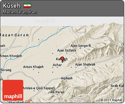 Shaded Relief 3D Map of Kūseh
