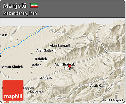 Shaded Relief 3D Map of Manjelū