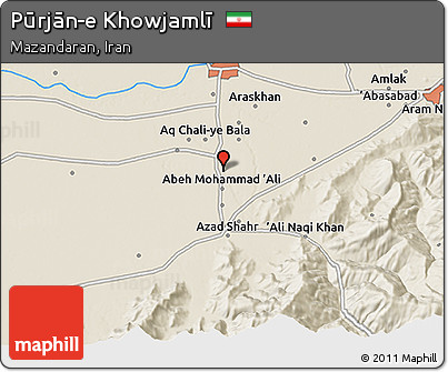 Shaded Relief 3D Map of Pūrjān-e Khowjamlī