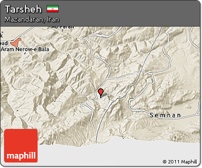 Shaded Relief 3D Map of Tarsheh