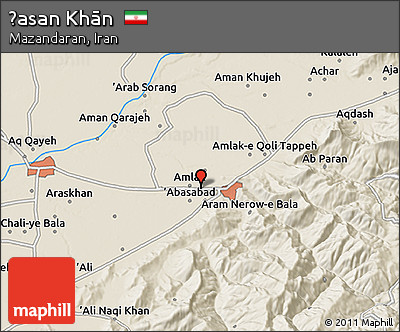 Shaded Relief 3D Map of Ḩasan Khān