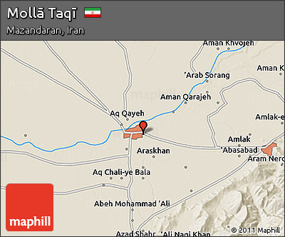 Shaded Relief 3D Map of Mollā Taqī