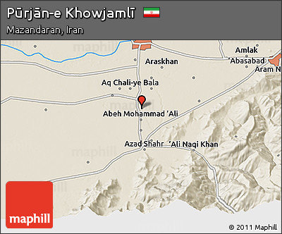 Shaded Relief 3D Map of Pūrjān-e Khowjamlī