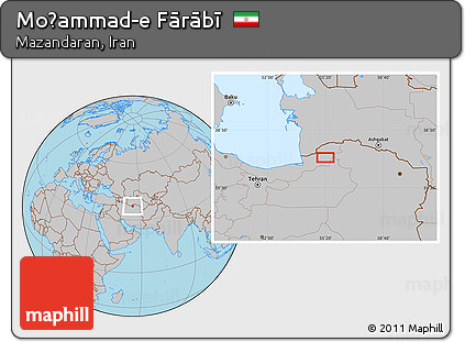 Gray Location Map of Moḩammad-e Fārābī