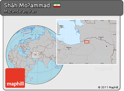 Gray Location Map of Shāh Moḩammad