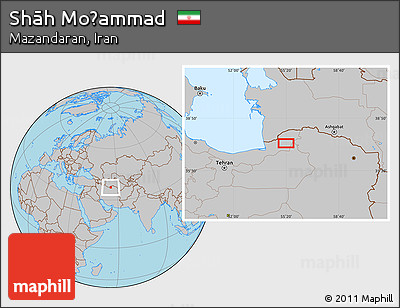 Gray Location Map of Shāh Moḩammad