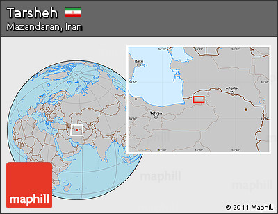 Gray Location Map of Tarsheh