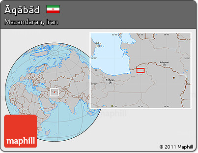 Gray Location Map of Āqābād