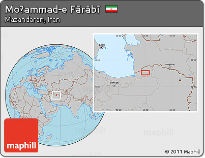 Gray Location Map of Moḩammad-e Fārābī
