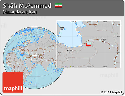 Gray Location Map of Shāh Moḩammad