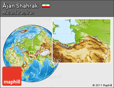 Physical Location Map of Ājan Shahrak