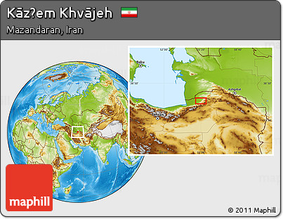 Physical Location Map of Kāz̧em Khvājeh