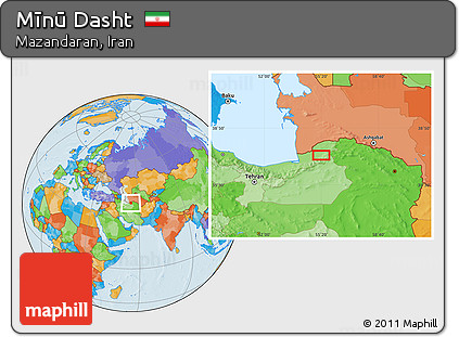 Political Location Map of Mīnū Dasht