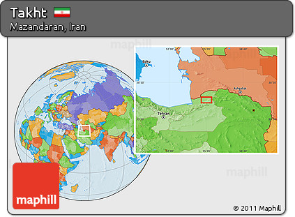 Political Location Map of Takht