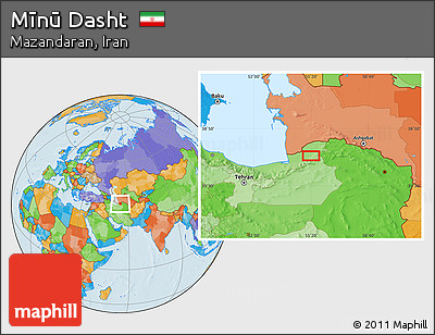 Political Location Map of Mīnū Dasht