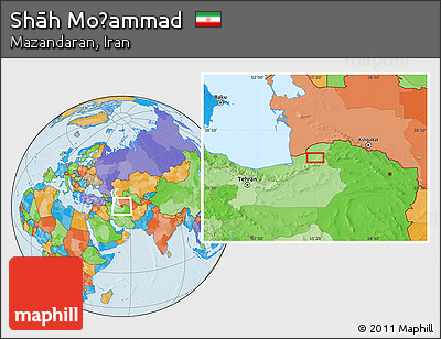 Political Location Map of Shāh Moḩammad