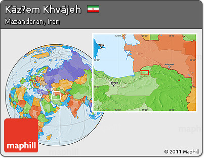 Political Location Map of Kāz̧em Khvājeh