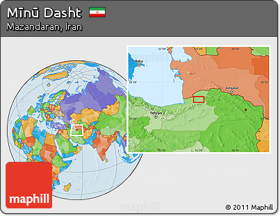 Political Location Map of Mīnū Dasht