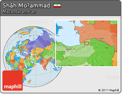 Political Location Map of Shāh Moḩammad