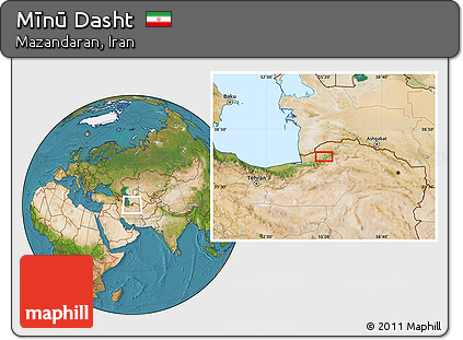 Satellite Location Map of Mīnū Dasht