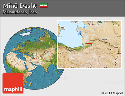 Satellite Location Map of Mīnū Dasht