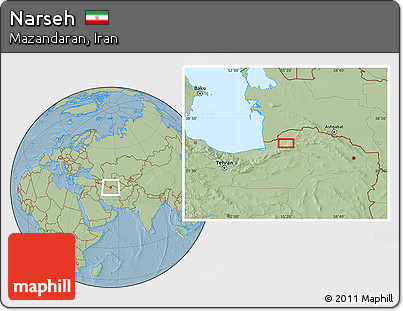Savanna Style Location Map of Narseh, hill shading