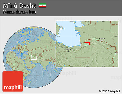 Savanna Style Location Map of Mīnū Dasht, hill shading