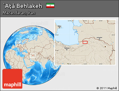 Shaded Relief Location Map of `Aţā Behlakeh