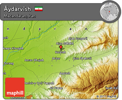 Physical Map of Āydarvīsh