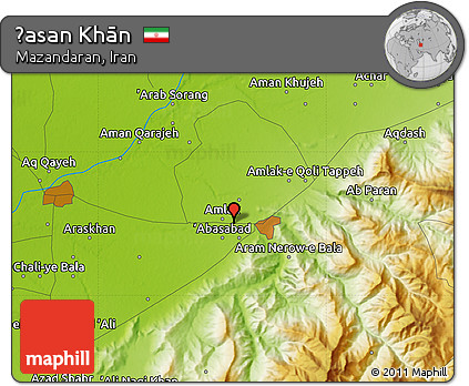 Physical Map of Ḩasan Khān