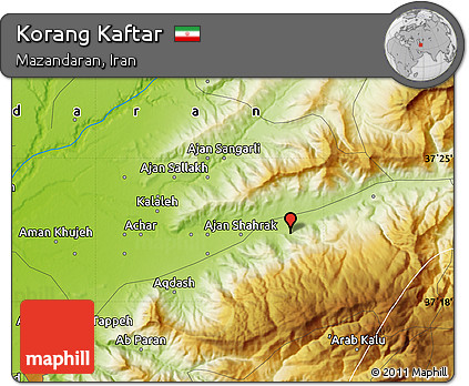 Physical Map of Korang Kaftar