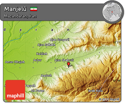 Physical Map of Manjelū