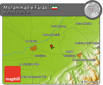 Physical Map of Moḩammad-e Fārābī