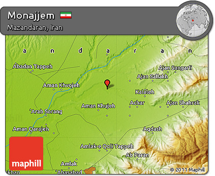 Physical Map of Monajjem