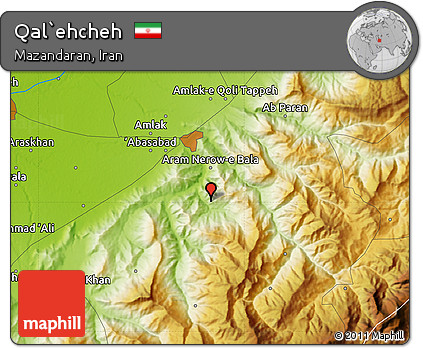 Physical Map of Qal`ehcheh