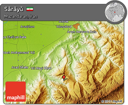 Physical Map of Sārāyū