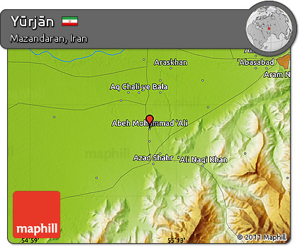 Physical Map of Yūrjān