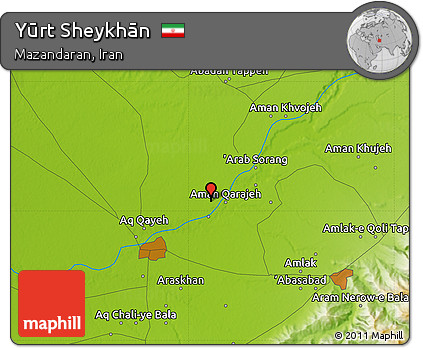 Physical Map of Yūrt Sheykhān