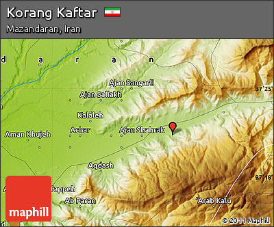 Physical Map of Korang Kaftar